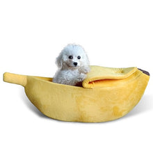 Load image into Gallery viewer, Banana Cat Bed House Cozy Cute Banana Puppy Cushion Kennel Warm Portable Pet Basket Supplies Mat Beds for Cats & Kittens