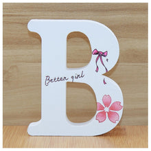 Load image into Gallery viewer, 1pc 10cm English Wooden Letters Decorative White Butterfly Alphabet Ornaments Crafts Wood Letter Lettering Wedding Numbers DIY