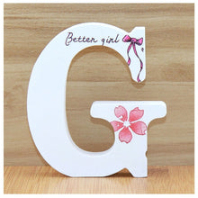 Load image into Gallery viewer, 1pc 10cm English Wooden Letters Decorative White Butterfly Alphabet Ornaments Crafts Wood Letter Lettering Wedding Numbers DIY