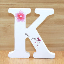Load image into Gallery viewer, 1pc 10cm English Wooden Letters Decorative White Butterfly Alphabet Ornaments Crafts Wood Letter Lettering Wedding Numbers DIY