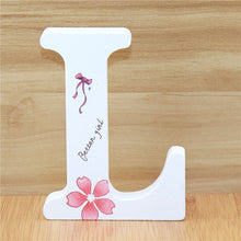 Load image into Gallery viewer, 1pc 10cm English Wooden Letters Decorative White Butterfly Alphabet Ornaments Crafts Wood Letter Lettering Wedding Numbers DIY