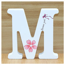 Load image into Gallery viewer, 1pc 10cm English Wooden Letters Decorative White Butterfly Alphabet Ornaments Crafts Wood Letter Lettering Wedding Numbers DIY