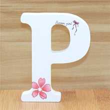 Load image into Gallery viewer, 1pc 10cm English Wooden Letters Decorative White Butterfly Alphabet Ornaments Crafts Wood Letter Lettering Wedding Numbers DIY