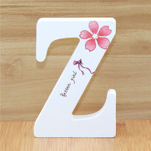 Load image into Gallery viewer, 1pc 10cm English Wooden Letters Decorative White Butterfly Alphabet Ornaments Crafts Wood Letter Lettering Wedding Numbers DIY