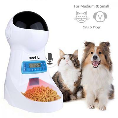 Automatic Pet Feeder With Voice Record Medium Small Dog Cat LCD Screen Dispenser