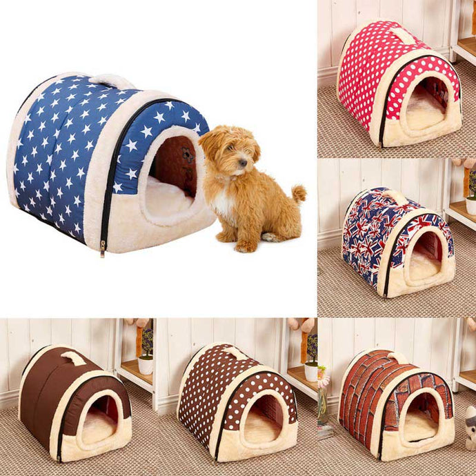 Winter Warm Pet Dog House Kennel Soft Bed Cave Puppy Cat Puppy Bed Doggy Cushion