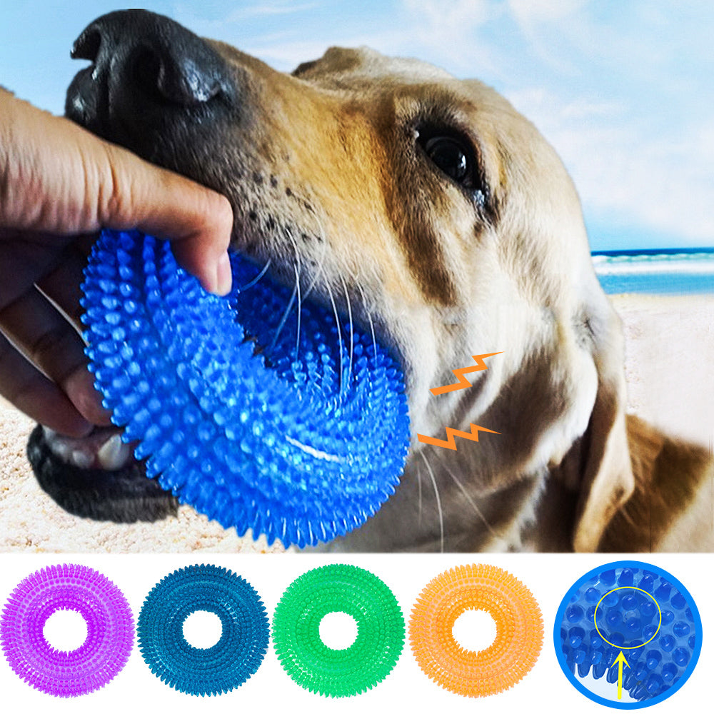 Pet Dog Dental Teething Chew Toy Large Dogs TPR Toy Durable Trainning Sound Toys