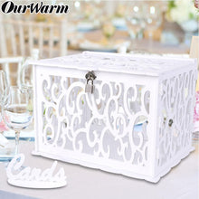 Load image into Gallery viewer, OurWarm DIY Wedding Gift Card Box PVC Money Box with Lock Beautiful Wedding Decoration Birthday Party Supplies