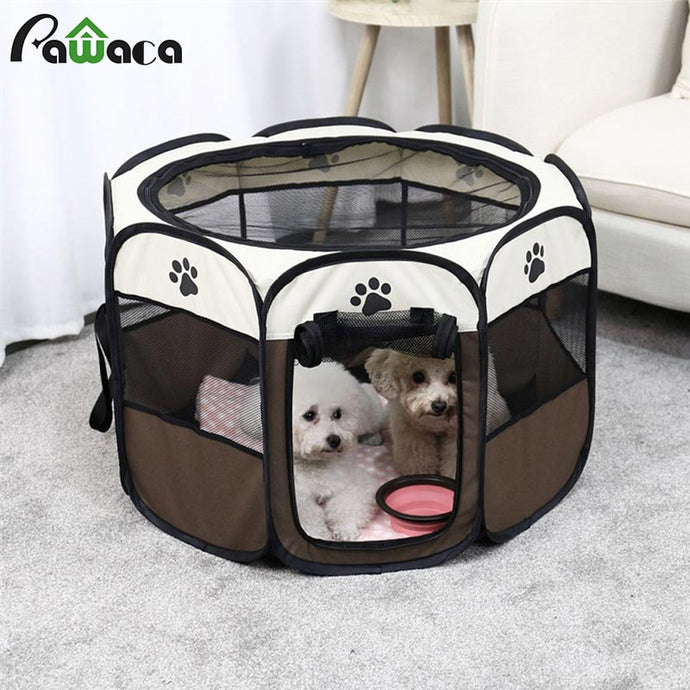 Octagonal Pet Cage Dog Removable And Washable Folding Outdoor Tent Oxford Cloth Cat Cage Kennel Fence Waterproof Resistant Tent