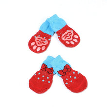 Load image into Gallery viewer, 4pcs/Set Cute Puppy Dog Knit Socks Small Dogs Cotton Anti-Slip Cat Shoes For Autumn Winter Indoor Wear Slip On Paw Protector