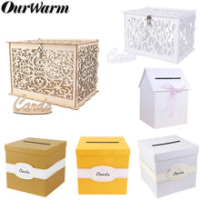 Load image into Gallery viewer, OurWarm Wedding Card Box Creative Money Box Wedding Decoration  Paper Gift Boxes Storage Money Baby Shower Birthday Party Favor