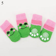 Load image into Gallery viewer, 4Pcs Warm Puppy Dog Shoes Soft Pet Knits Socks Cute Cartoon Anti Slip Skid Socks For Small Dogs Breathable Pet Products S/M/L