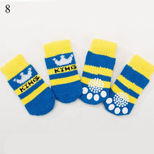 Load image into Gallery viewer, 4Pcs Warm Puppy Dog Shoes Soft Pet Knits Socks Cute Cartoon Anti Slip Skid Socks For Small Dogs Breathable Pet Products S/M/L