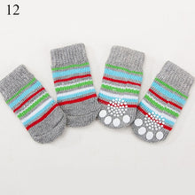 Load image into Gallery viewer, 4Pcs Warm Puppy Dog Shoes Soft Pet Knits Socks Cute Cartoon Anti Slip Skid Socks For Small Dogs Breathable Pet Products S/M/L