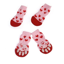 Load image into Gallery viewer, 4Pcs Warm Puppy Dog Shoes Soft Pet Knits Socks Cute Cartoon Anti Slip Skid Socks For Small Dogs Breathable Pet Products S/M/L