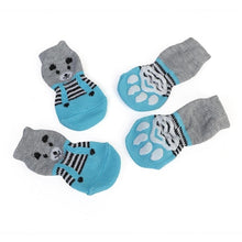 Load image into Gallery viewer, 4Pcs Warm Puppy Dog Shoes Soft Pet Knits Socks Cute Cartoon Anti Slip Skid Socks For Small Dogs Breathable Pet Products S/M/L