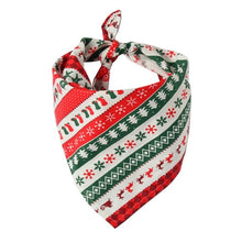 Load image into Gallery viewer, Christmas Pet Neckerchief Saliva Towel Red Green Santa Reindeer Striped Xmas Gift Bibs Scarf Collar for Small Large Dogs