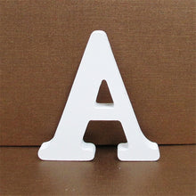 Load image into Gallery viewer, 1pc 10CMX10CM White Wooden Letter English Alphabet DIY Personalised Name Design Art Craft Free Standing Heart Wedding Home Decor