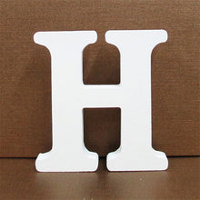 Load image into Gallery viewer, 1pc 10CMX10CM White Wooden Letter English Alphabet DIY Personalised Name Design Art Craft Free Standing Heart Wedding Home Decor