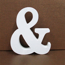 Load image into Gallery viewer, 1pc 10CMX10CM White Wooden Letter English Alphabet DIY Personalised Name Design Art Craft Free Standing Heart Wedding Home Decor