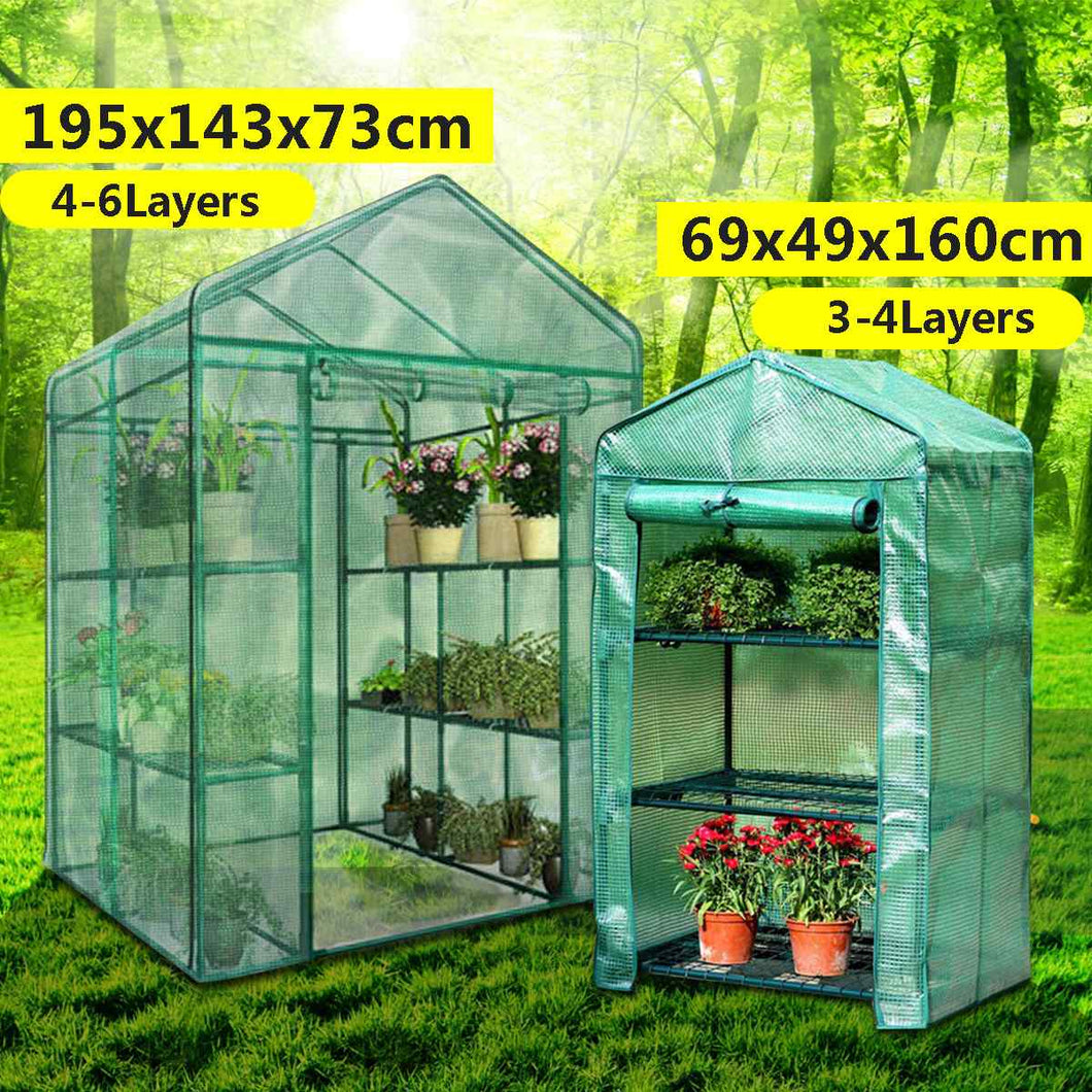 Greenhouse House Flower Plant Keep Warm Shelf Roof Garden Shed Durable Portable PVC Plastic Cover Roll-up Zipper Outdoor Breath