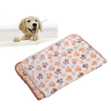 Load image into Gallery viewer, New Arrival 3 Colors Cute Floral Pet Sleep Warm Paw Print Towel Dog Cat Puppy Fleece Soft Dog Blanket Pet Dog Beds Mat