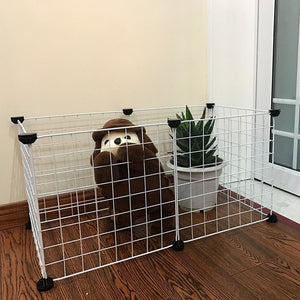 Foldable Pet Playpen Crate  Iron Fence Puppy Kennel House Exercise Training Puppy Kitten Space Dog Gate Supplies For Rabbit