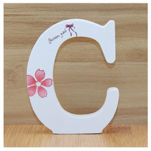 Load image into Gallery viewer, 1pc 10cm English Wooden Letters Decorative White Butterfly Alphabet Ornaments Crafts Wood Letter Lettering Wedding Numbers DIY