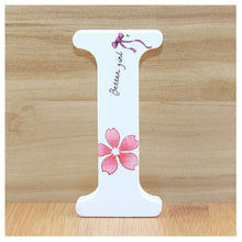 Load image into Gallery viewer, 1pc 10cm English Wooden Letters Decorative White Butterfly Alphabet Ornaments Crafts Wood Letter Lettering Wedding Numbers DIY