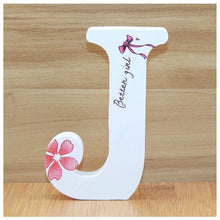Load image into Gallery viewer, 1pc 10cm English Wooden Letters Decorative White Butterfly Alphabet Ornaments Crafts Wood Letter Lettering Wedding Numbers DIY