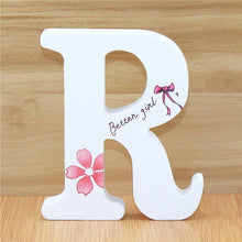 Load image into Gallery viewer, 1pc 10cm English Wooden Letters Decorative White Butterfly Alphabet Ornaments Crafts Wood Letter Lettering Wedding Numbers DIY