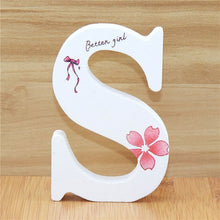 Load image into Gallery viewer, 1pc 10cm English Wooden Letters Decorative White Butterfly Alphabet Ornaments Crafts Wood Letter Lettering Wedding Numbers DIY