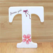 Load image into Gallery viewer, 1pc 10cm English Wooden Letters Decorative White Butterfly Alphabet Ornaments Crafts Wood Letter Lettering Wedding Numbers DIY