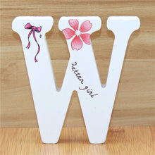 Load image into Gallery viewer, 1pc 10cm English Wooden Letters Decorative White Butterfly Alphabet Ornaments Crafts Wood Letter Lettering Wedding Numbers DIY