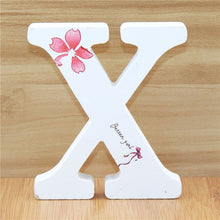 Load image into Gallery viewer, 1pc 10cm English Wooden Letters Decorative White Butterfly Alphabet Ornaments Crafts Wood Letter Lettering Wedding Numbers DIY