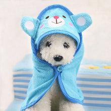 Load image into Gallery viewer, Cute Pet Dog Towel Soft Drying Bath Pet Towel For Dog Cat Hoodies Puppy Super Absorbent Bathrobes Cleaning Necessary supply