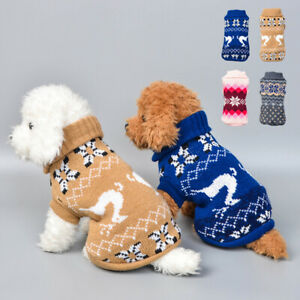 Pet Cat Dog Knitted Jumpsuit Warm Winter Sweater Coat Puppy Vest Jacket Clothes